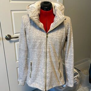 Athleta women’s faux for lined zip up hooded  sweatshirt